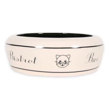 No Waste Ceramic Cat Bowl Bar - White 300ml